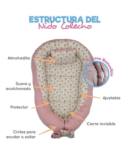 Nido Colecho  Changuitos Conejitos Rosas
