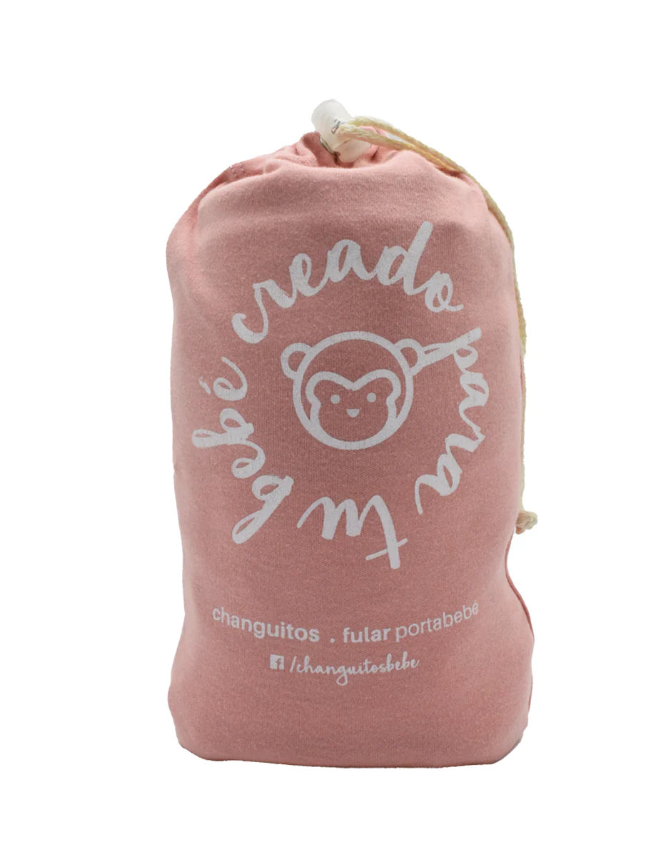 Rebozo Fular Semielástico Changuitos Rosa Palo