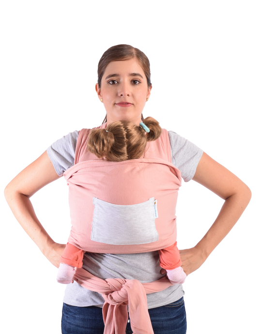 Rebozo Fular Semielástico Changuitos Rosa Palo